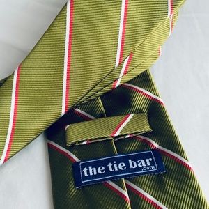 ⚡️FLASH SALE⚡️Slim Green/Pink Stripped - Tie Bar